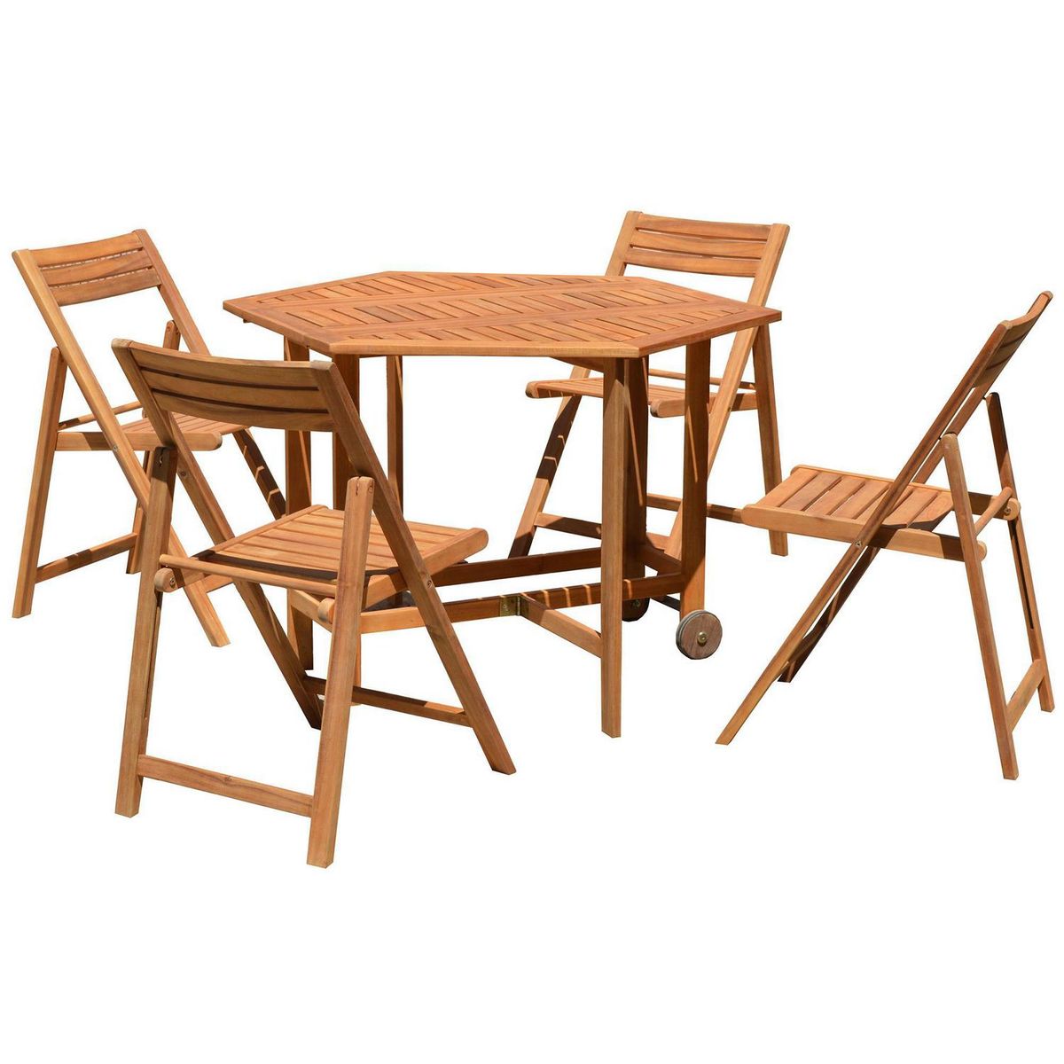 JUST HOME COLLECTION - Juego de Living de Terraza Dublin 4 Personas Café