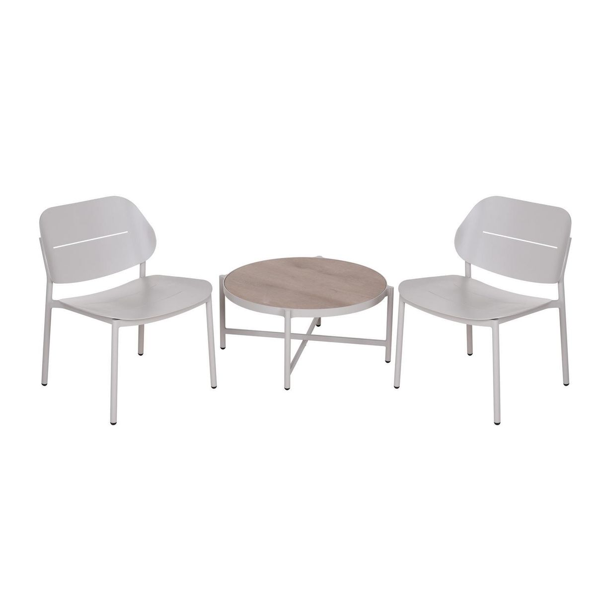 JUST HOME COLLECTION - Juego de Balcón de Terraza Cannon 2 Personas Plateado