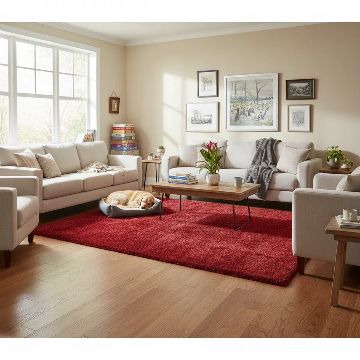 JUST HOME COLLECTION - Alfombra Confetti 140x200 cm Poliéster Rojo