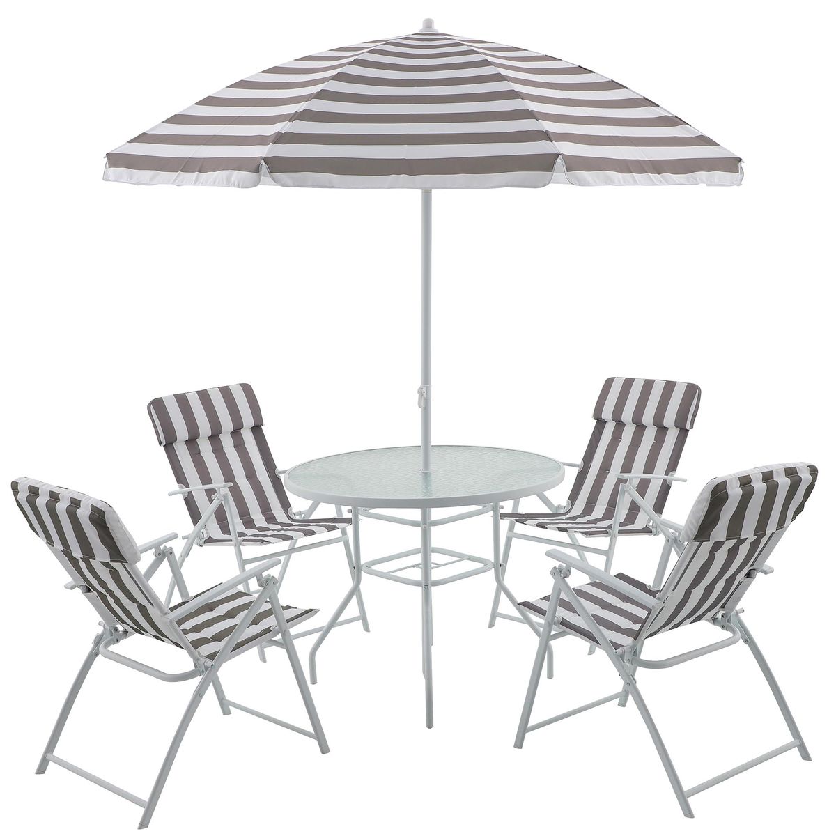 JUST HOME COLLECTION - Juego de comedor de terraza 6 piezas country
