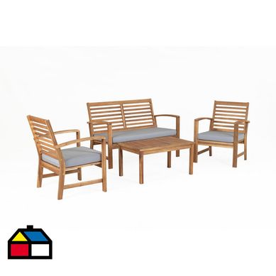 Juego de Living de Terraza Palawan Acacia 4 Personas Madera