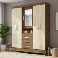 Clóset 5 Puerta(s) 4 Cajón(es) 6 Repisa(s) 165x204x47 cm Café