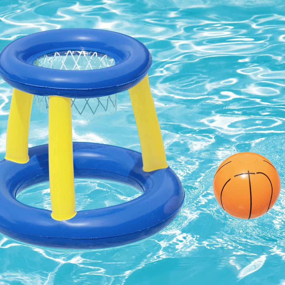 BESTWAY - Canasta Flotante Splash Hoop Multicolor 61x49x61 cm