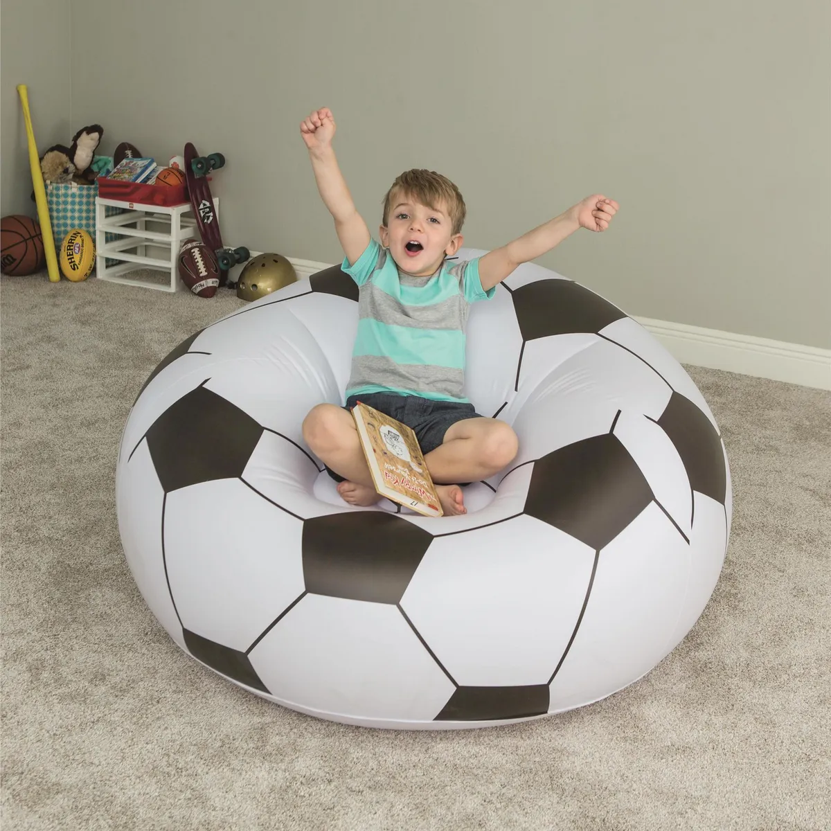 BESTWAY - Sillón 1 cuerpo 75010 112x66x114 cm Blanco - Negro