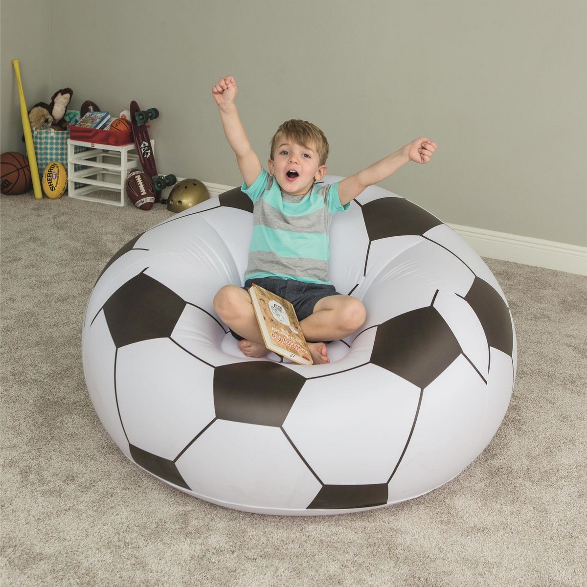 BESTWAY - Sillón 1 cuerpo 75010 112x66x114 cm Blanco - Negro