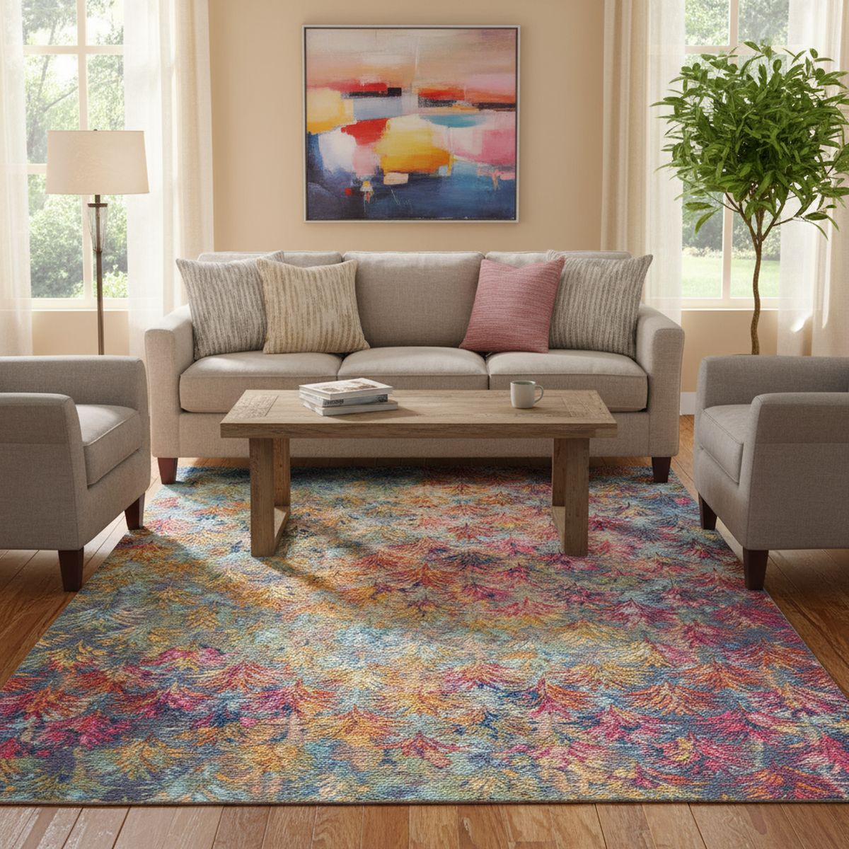 JUST HOME COLLECTION - Alfombra Prato Iris 115x180 cm Poliéster Multicolor
