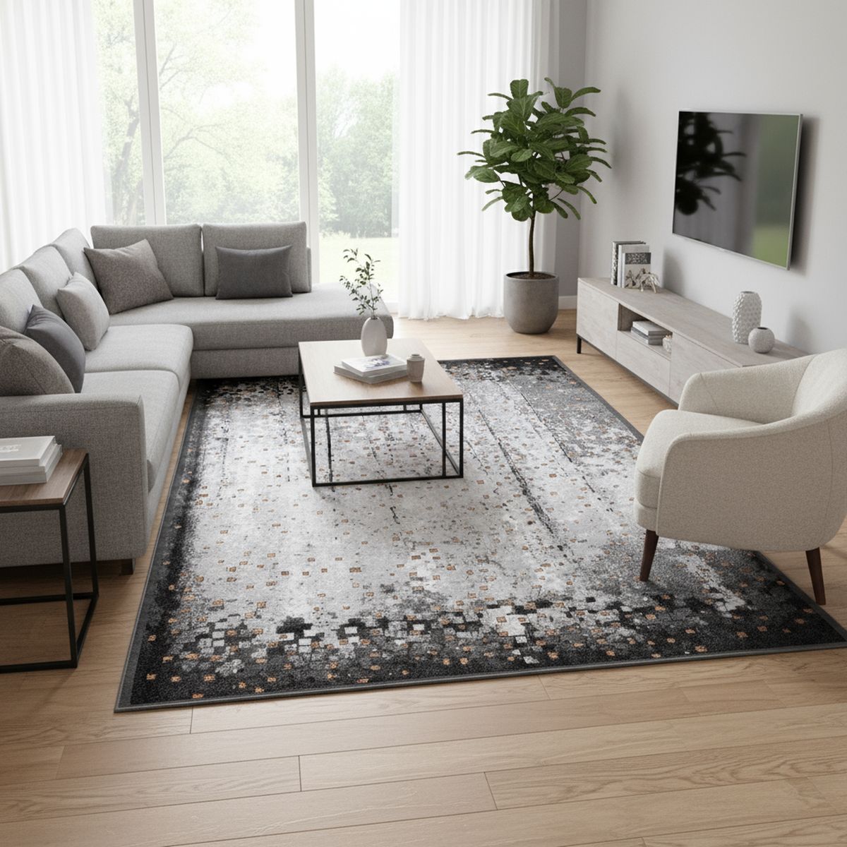 JUST HOME COLLECTION - Alfombra Seychelles 160x235 cm Polipropileno Gris