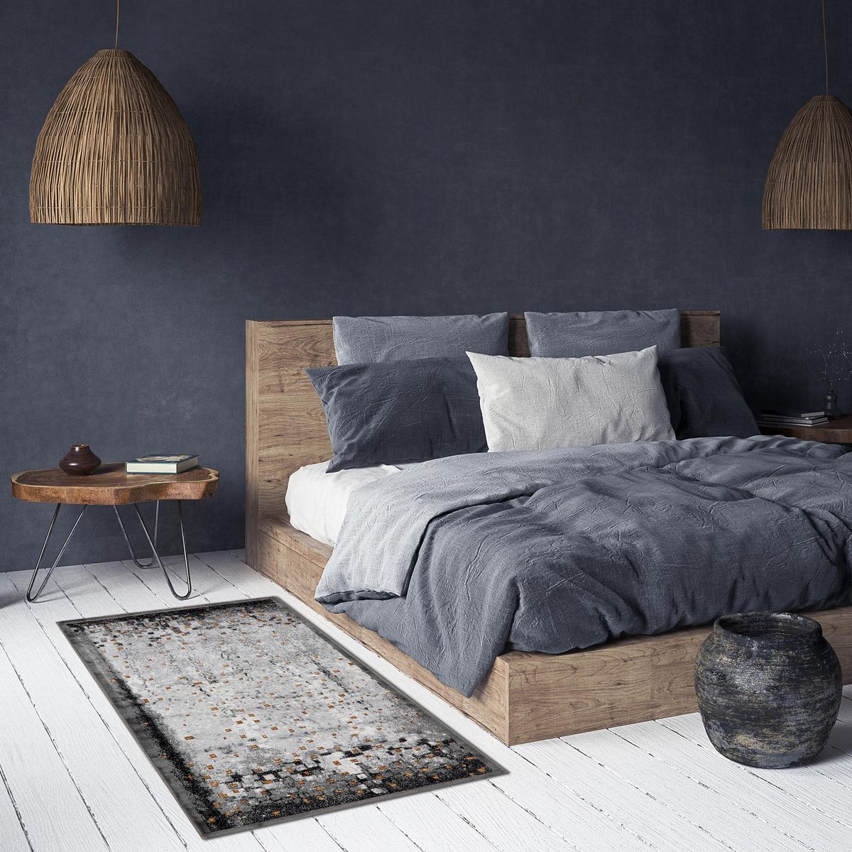 JUST HOME COLLECTION - Alfombra Seychelles 65x120 cm Polipropileno Gris