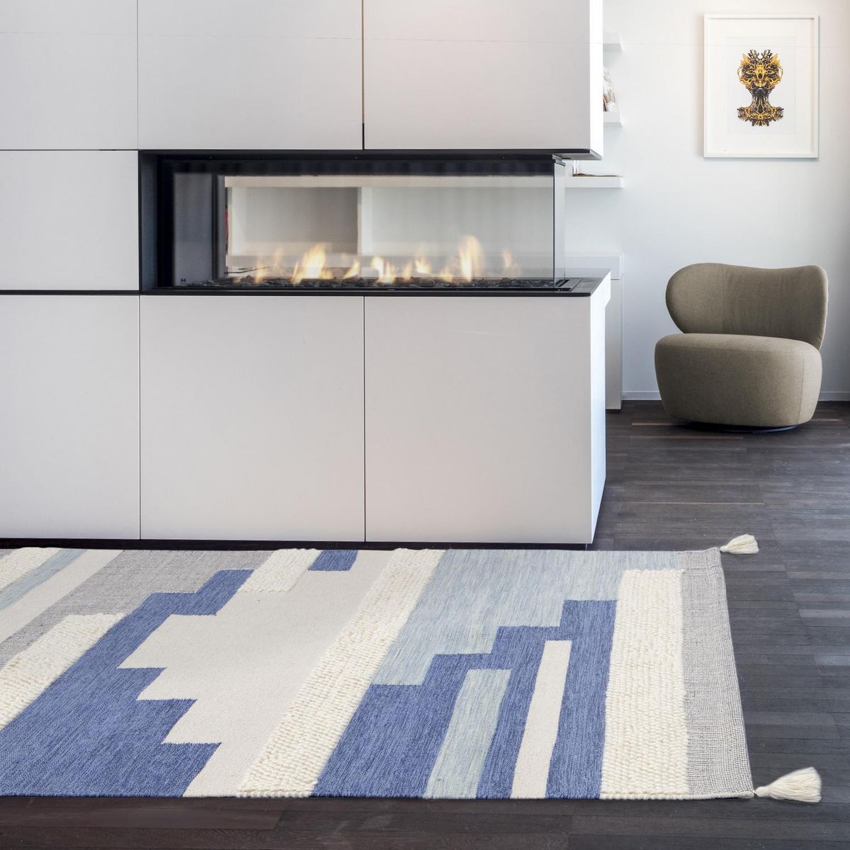 JUST HOME COLLECTION - Alfombra Grande Vision 200x290 cm Algodón Azul Claro