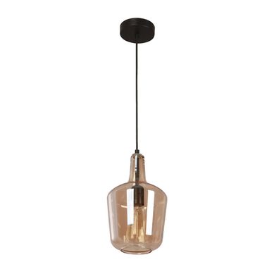 Lmpara colgante vidrio ambar 1 luz E27.