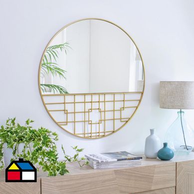 Espejo terra 80 cm dorado