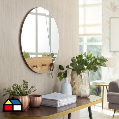 Espejo falun con perchero 60 cm madera