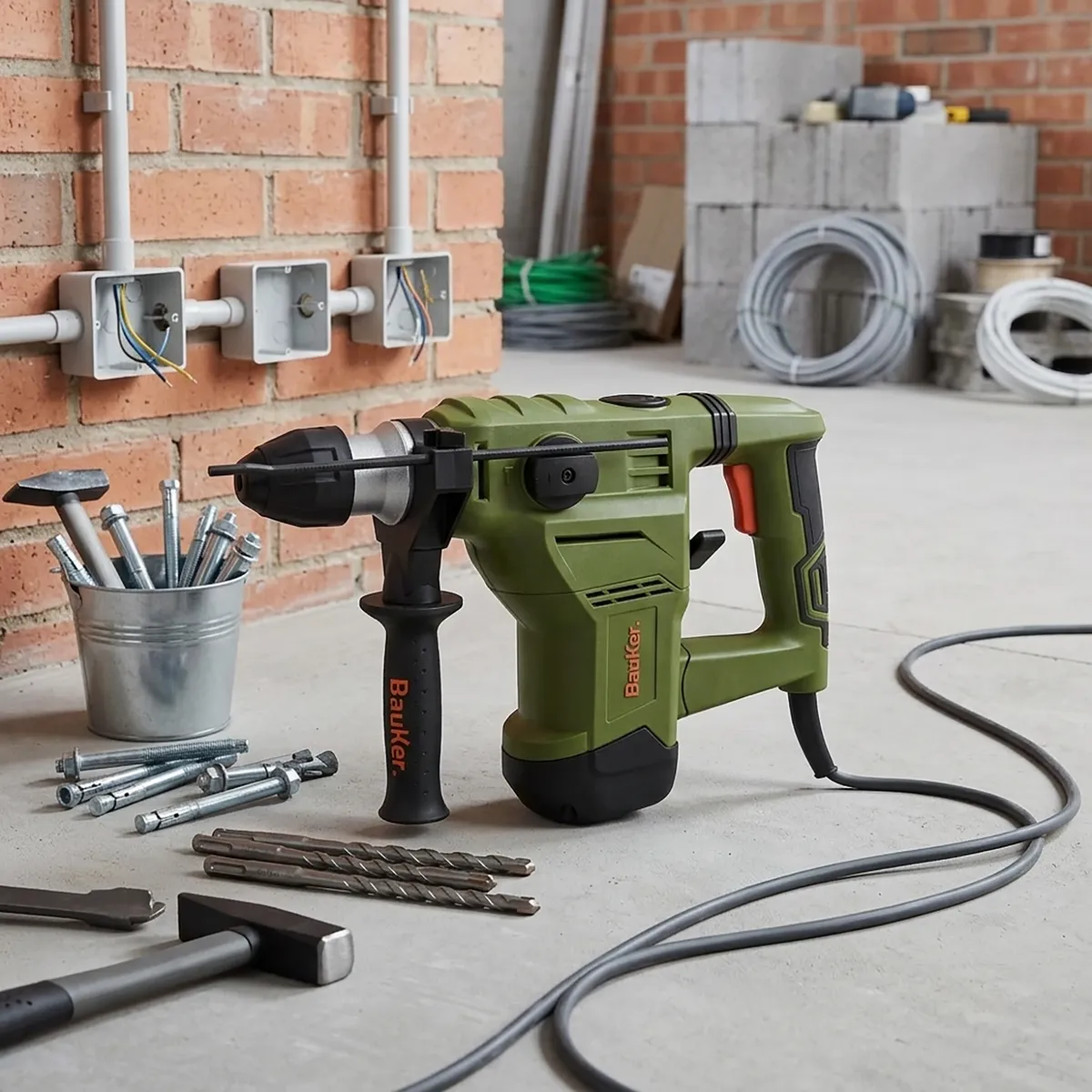 Rotomartillo eléctrico 1500W 5.0 J, marca BAUKER - Foto 2
