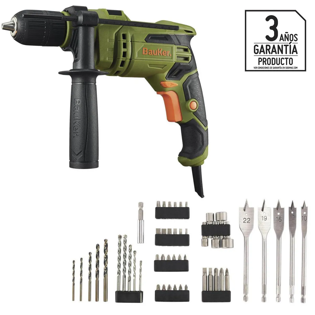 BAUKER - Taladro Percutor Eléctrico 13 mm 650 W 220 V