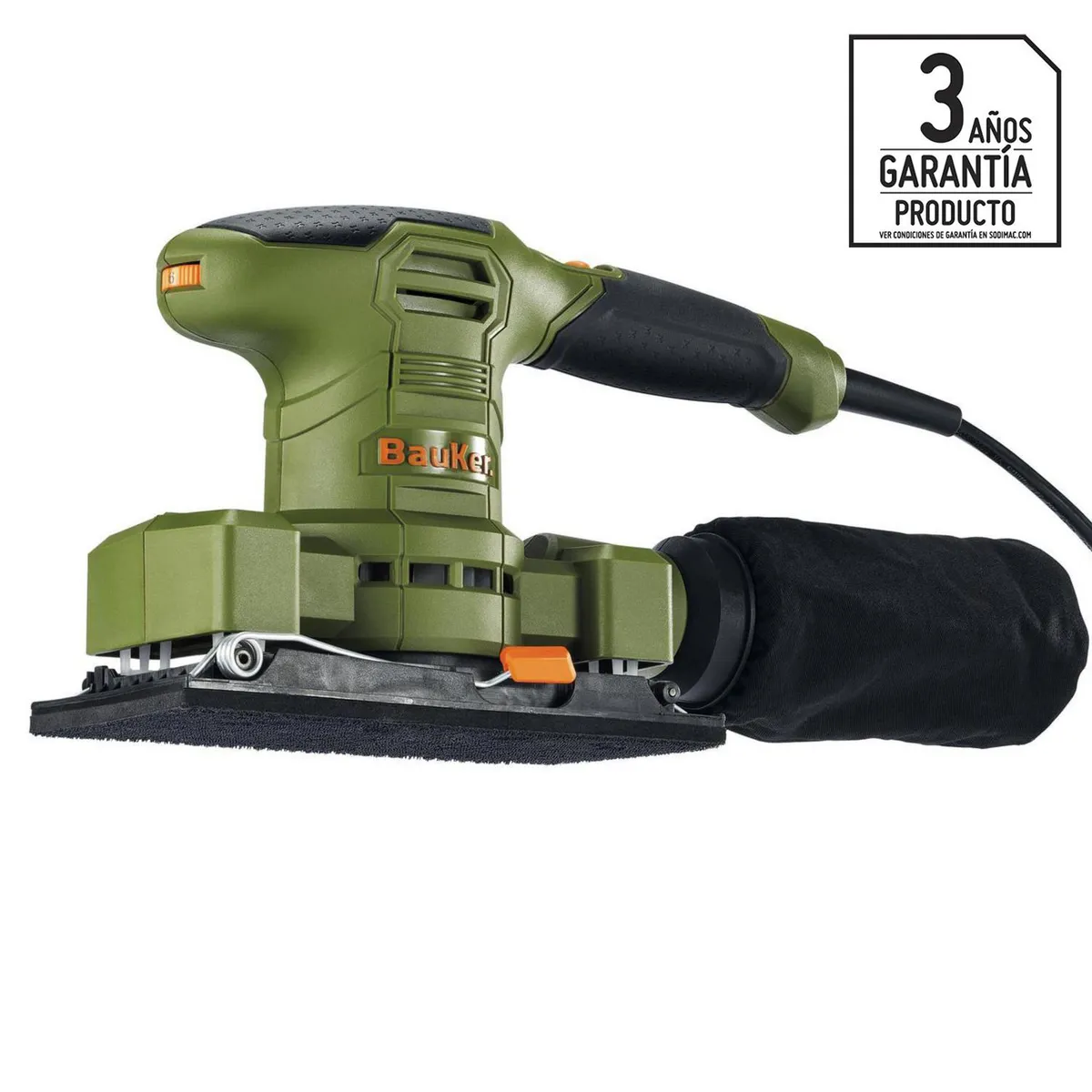 BAUKER - Lijadora palma orbital eléctrica 1/3" 200W