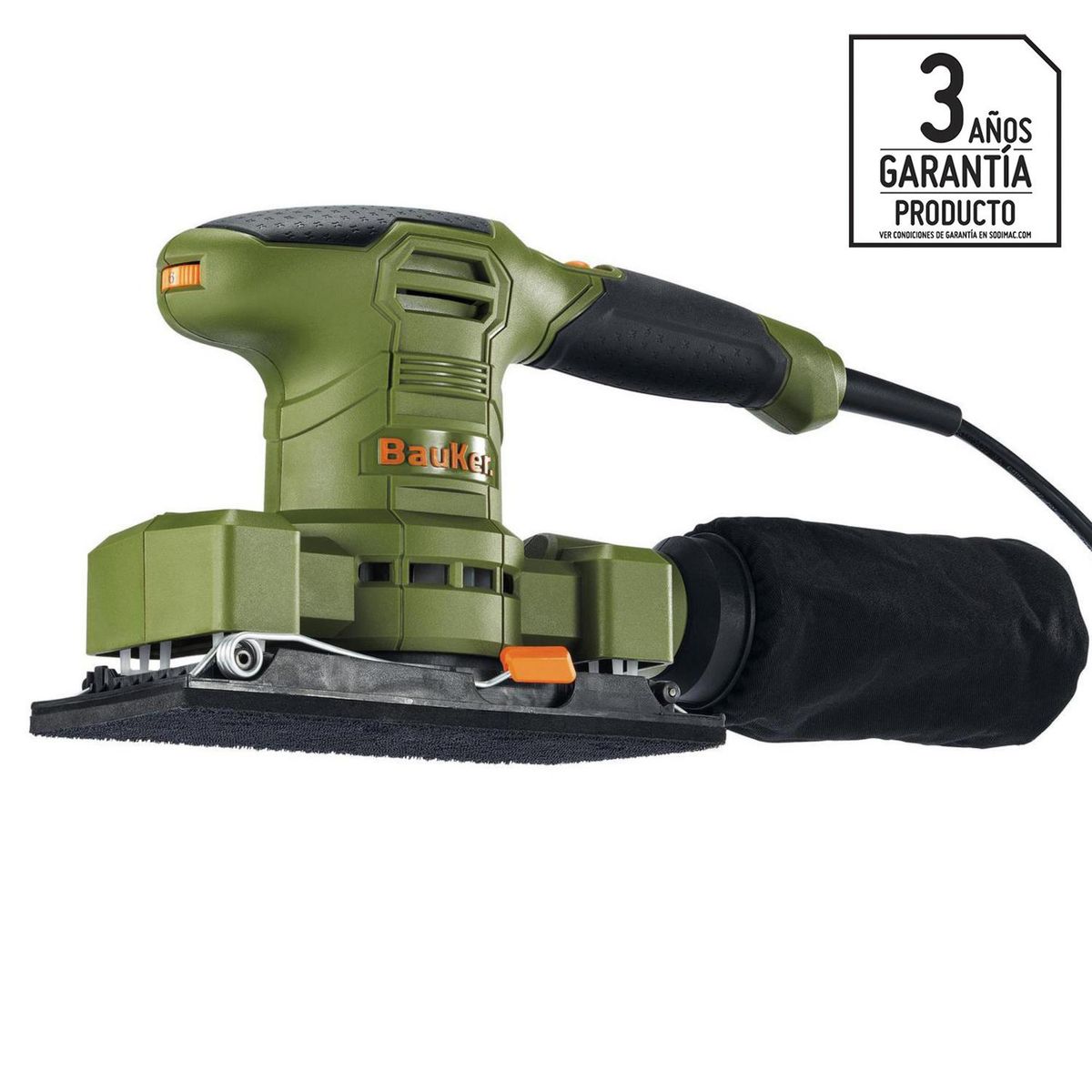 BAUKER - Lijadora palma orbital eléctrica 1/3" 200W