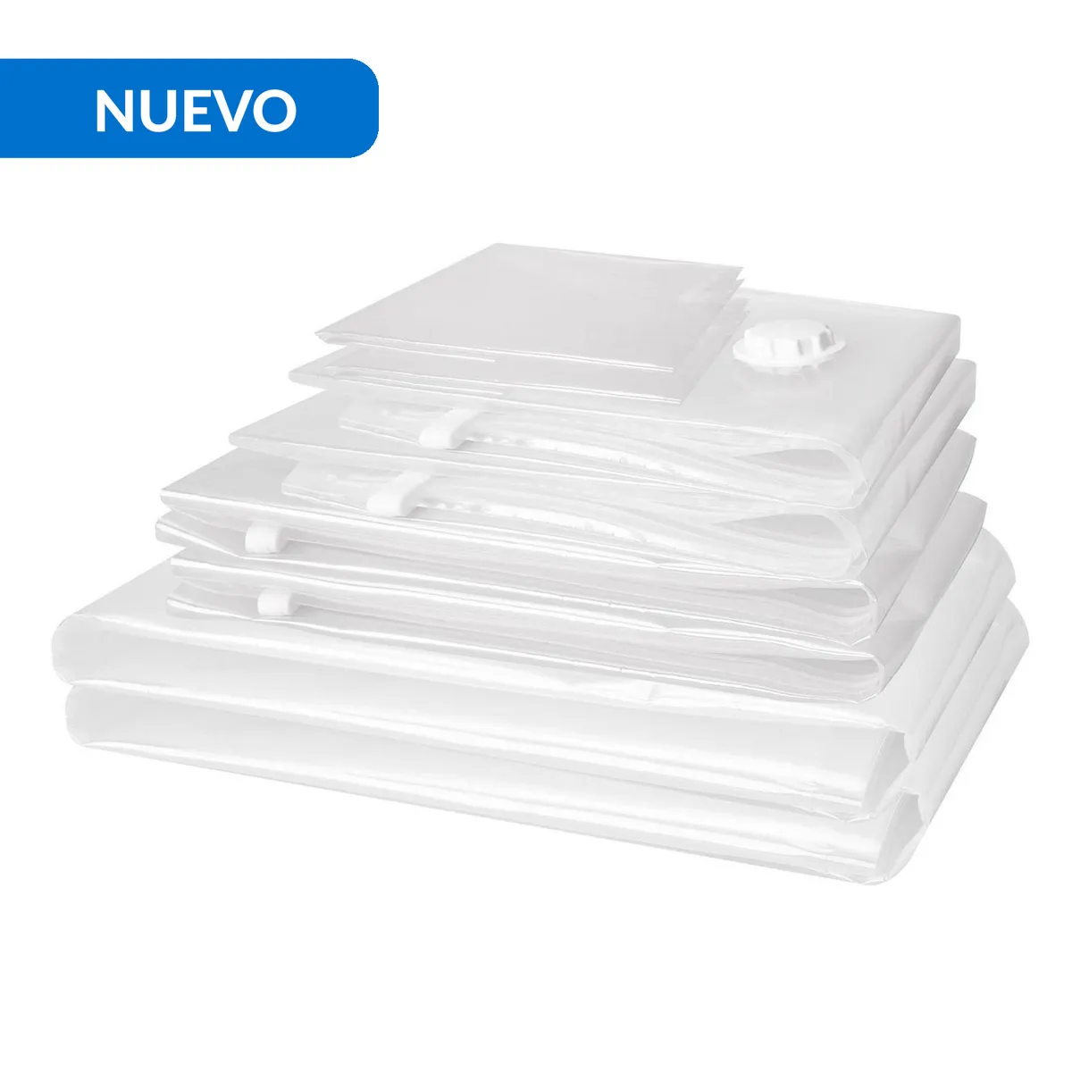 JUST HOME COLLECTION - Set 8 Bolsas Organizadoras 89x89x89 cm Transparente