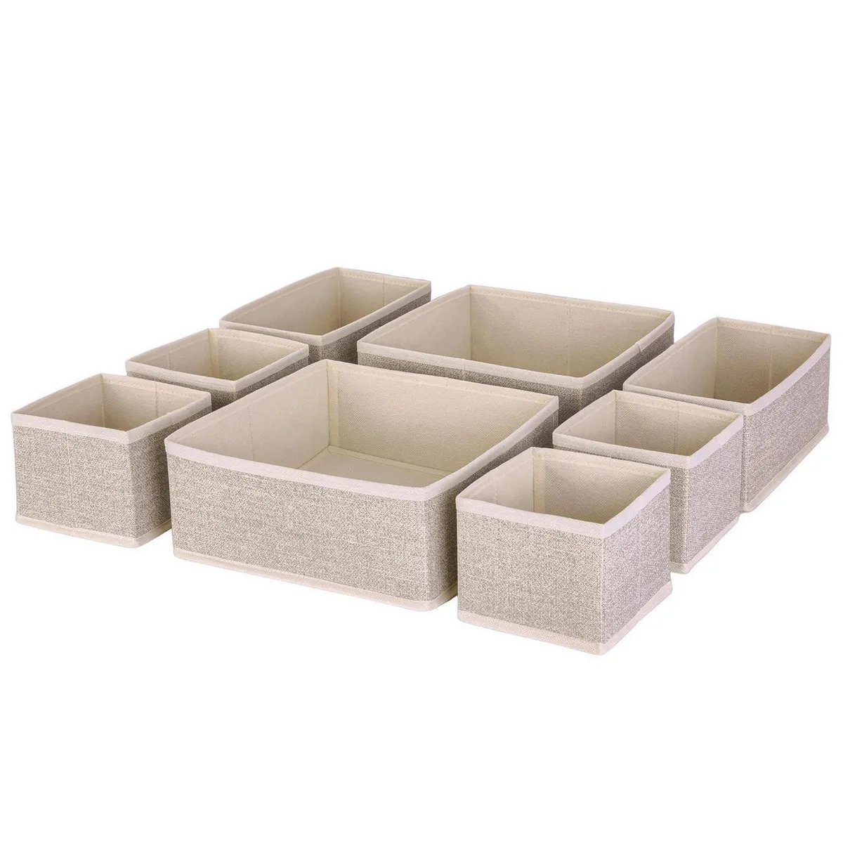 JUST HOME COLLECTION - Set 8 Organizadores 28x11x28 cm Beige
