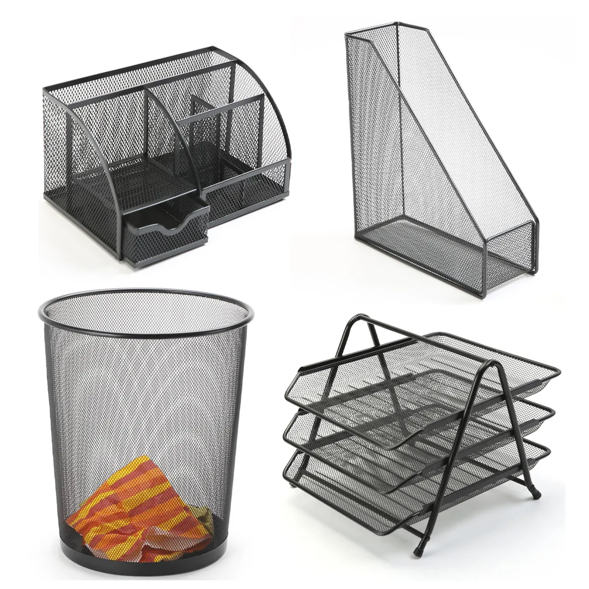 JUST HOME COLLECTION - Combo Organizadores Escritorio Negro