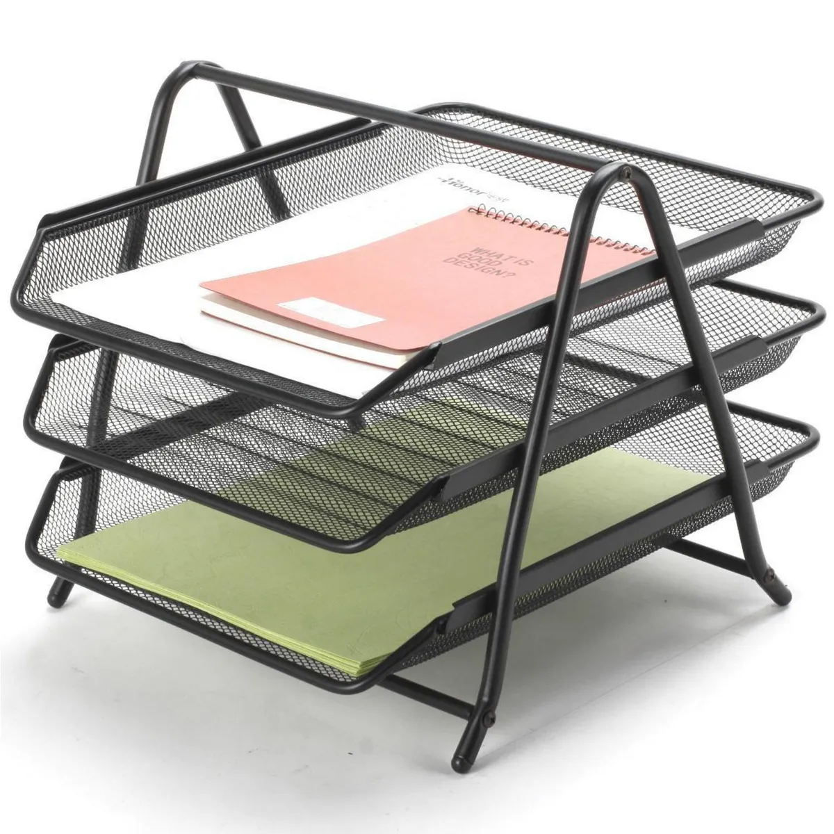 JUST HOME COLLECTION - Organizador de papel 3n negro