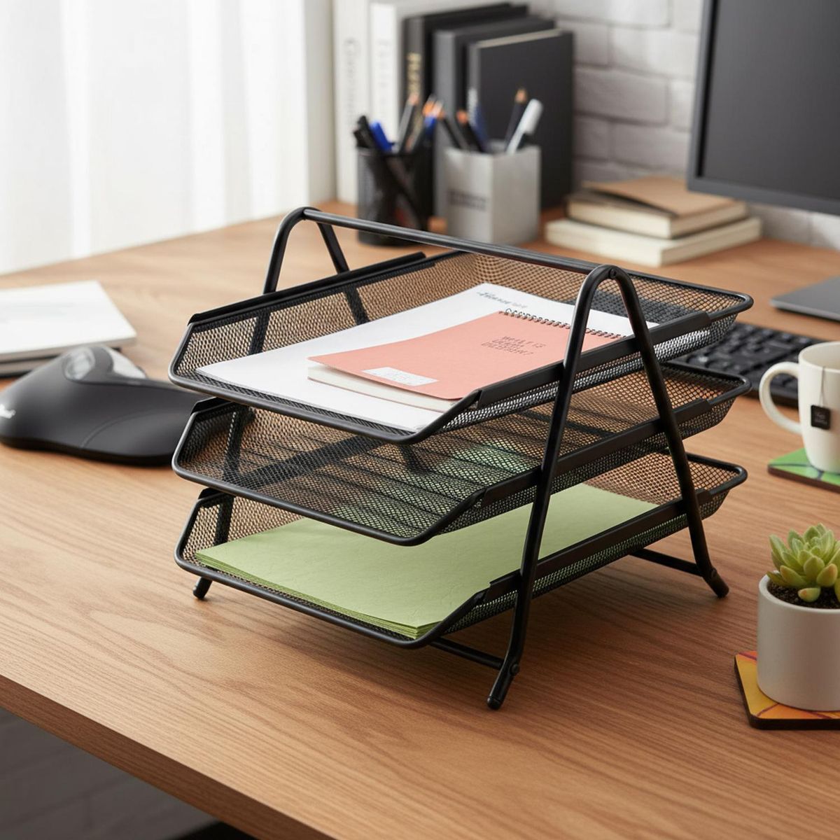 JUST HOME COLLECTION - Organizador Tres Niveles Para Escritorio