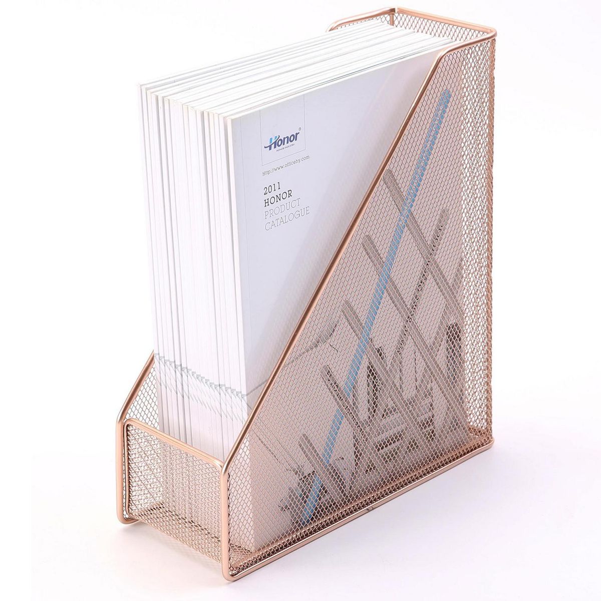 JUST HOME COLLECTION - Organizador de papel vertical cobre