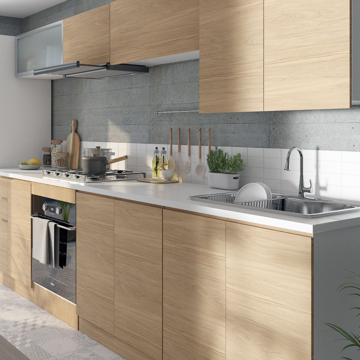 JUST HOME COLLECTION - Base horno 60 nogal fondo 60