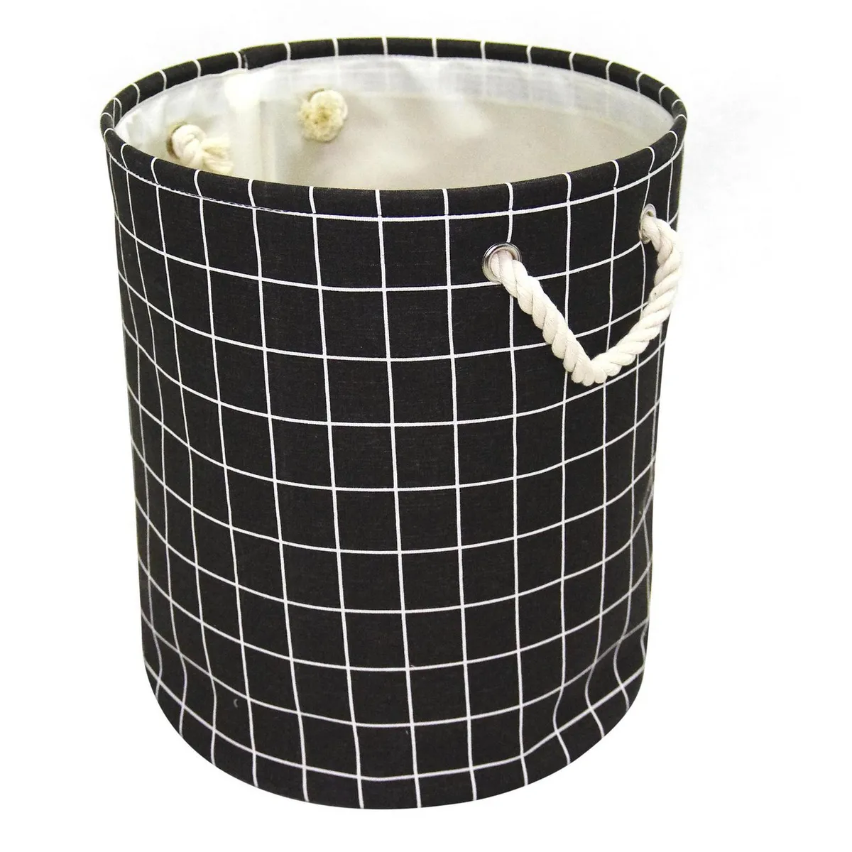 JUST HOME COLLECTION - Canasto para Ropa Checker 35x40x35 cm 38 l Negro