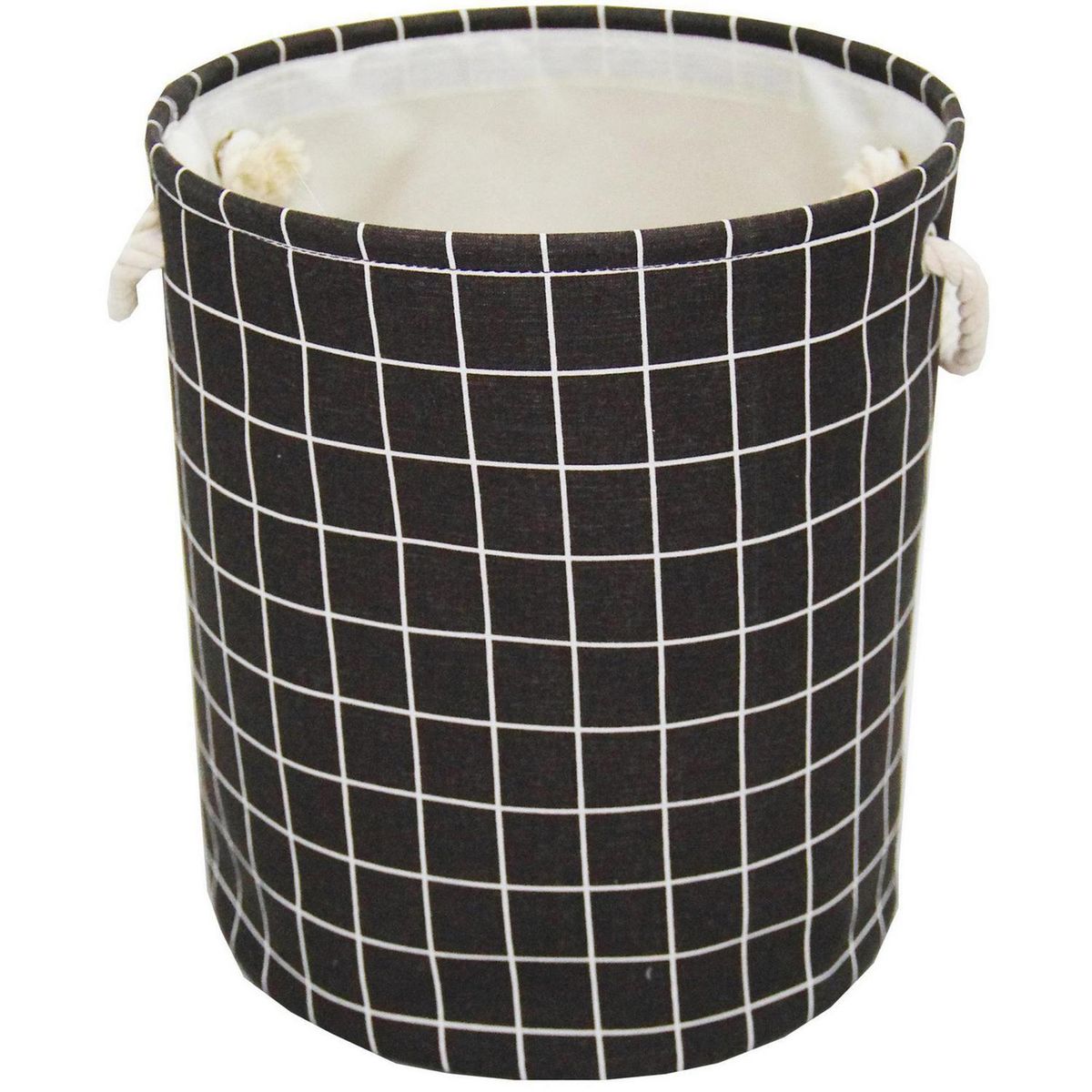 JUST HOME COLLECTION - Canasto para Ropa Checker 35x40x35 cm 38 l Negro