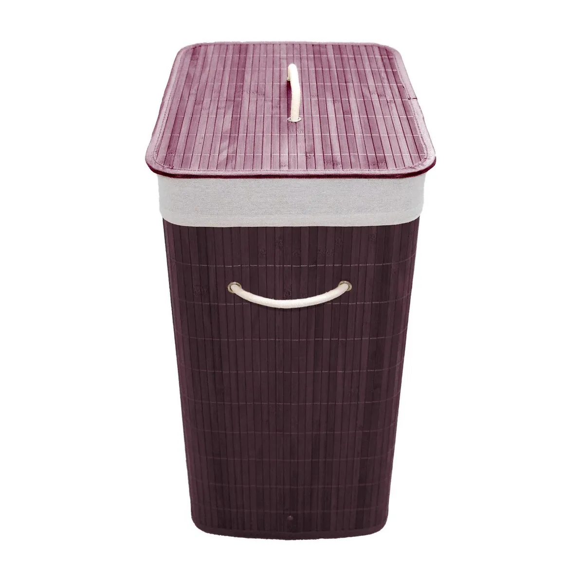 JUST HOME COLLECTION - Canasto para Ropa Rectangular Bambú 30x60x40 cm 70 l Chocolate