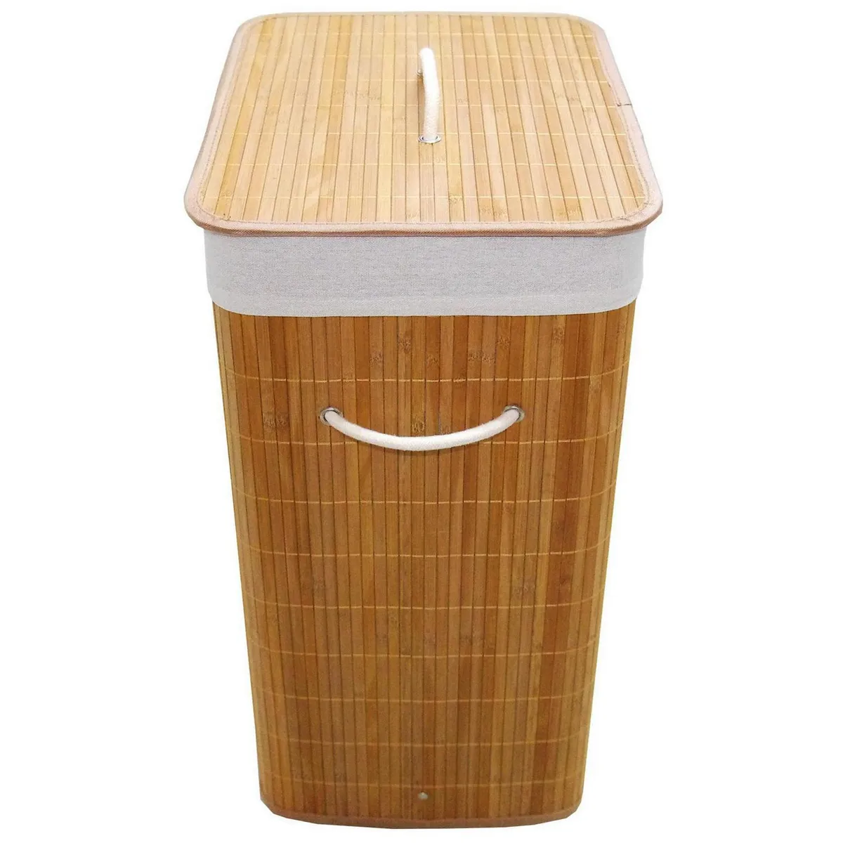 JUST HOME COLLECTION - Canasto para Ropa Rectangular Bambú 30x60x40 cm 70 l Natural