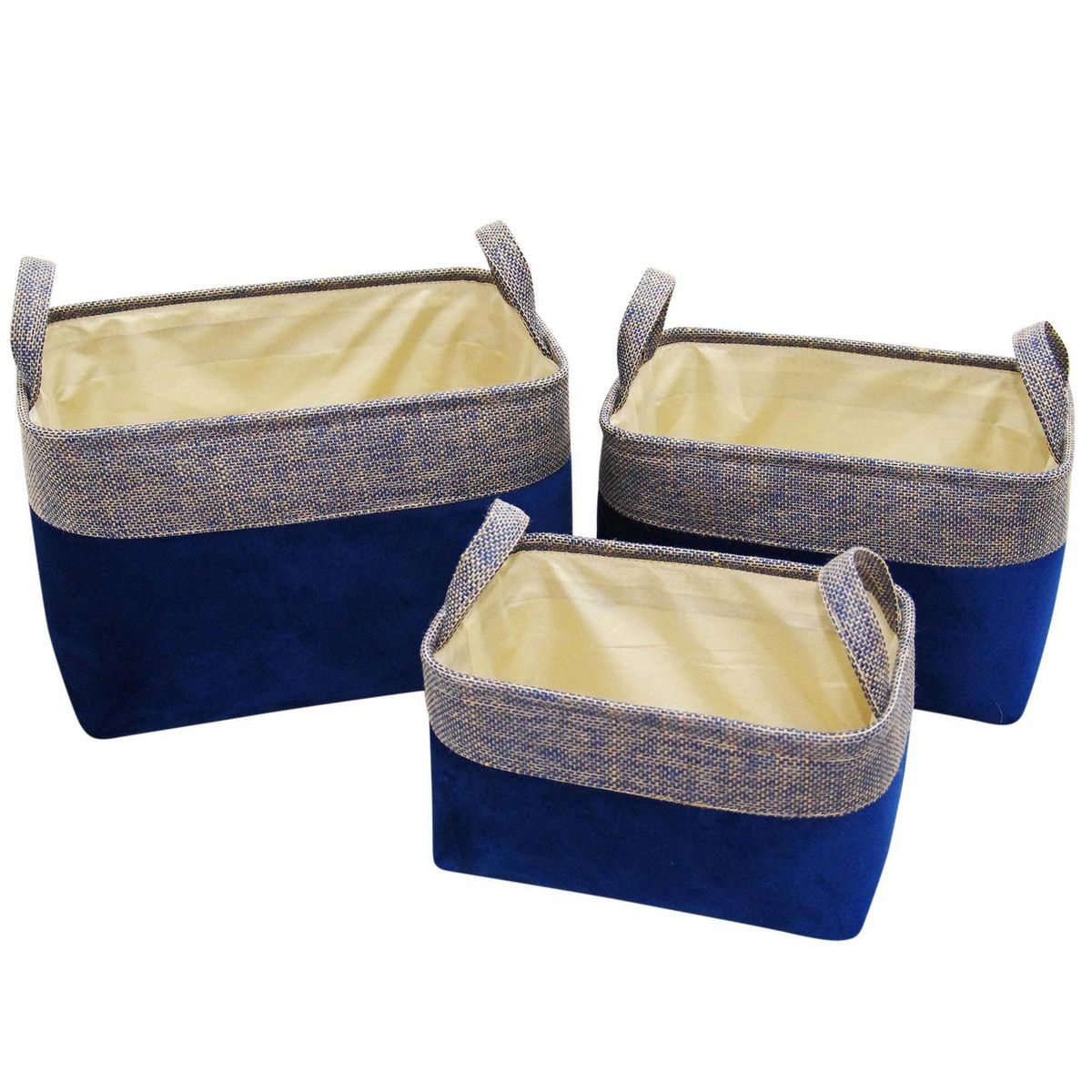 JUST HOME COLLECTION - Set 3 Canastos 40x22x28 cm 16 l Azul