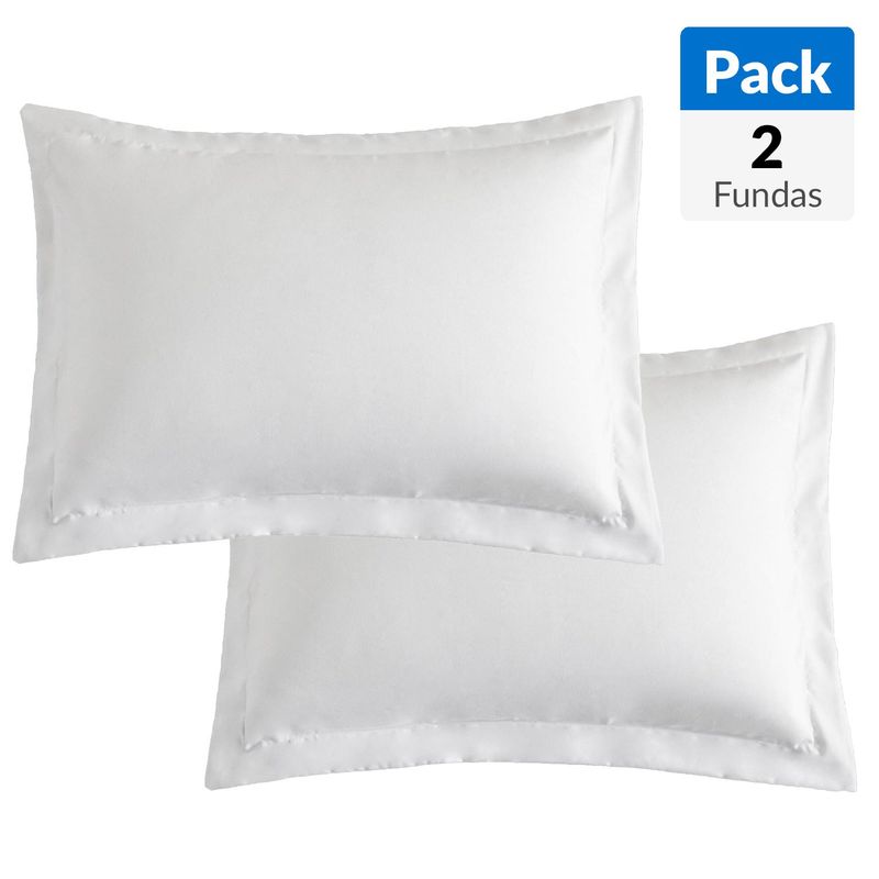 JUST HOME COLLECTION - Pack 2 fundas almohada 50x90+5 cm blanco