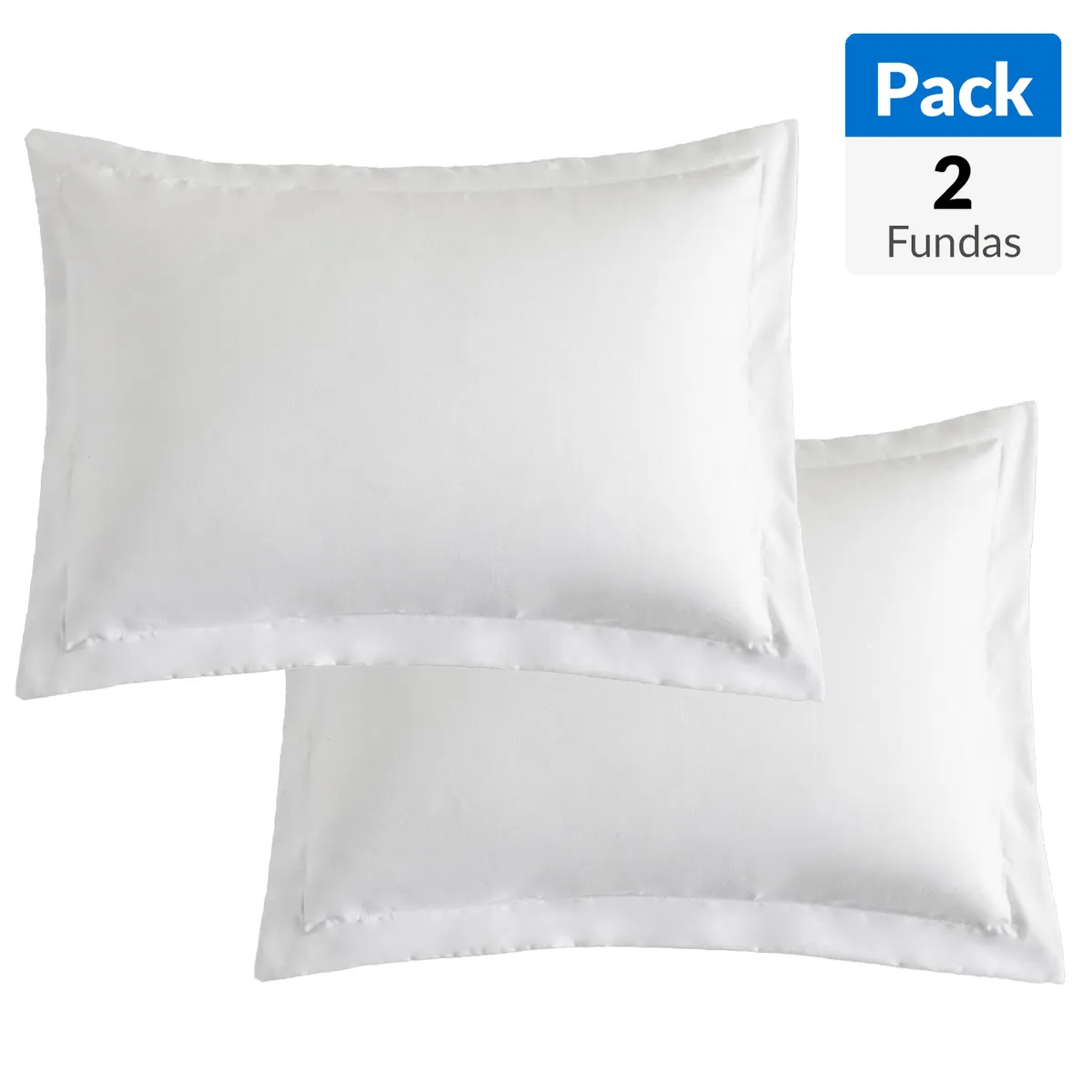 JUST HOME COLLECTION - Pack 2 fundas almohada 50x90+5 cm blanco