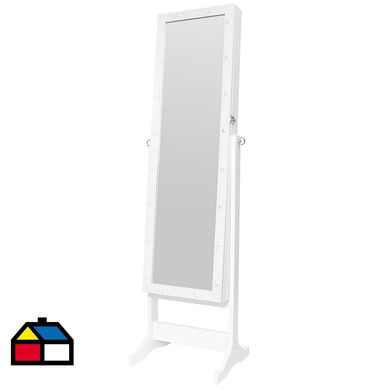 Espejo joyero led 36x46x150 cm blanco