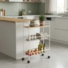 JUST HOME COLLECTION - Carro de cocina con ruedas