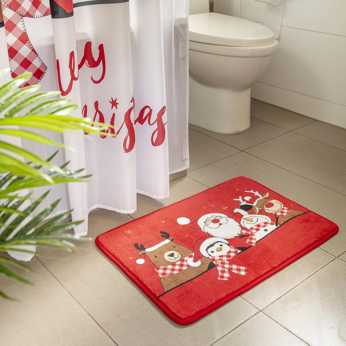 DEAR SANTA - Tapete baño m xmas rojo