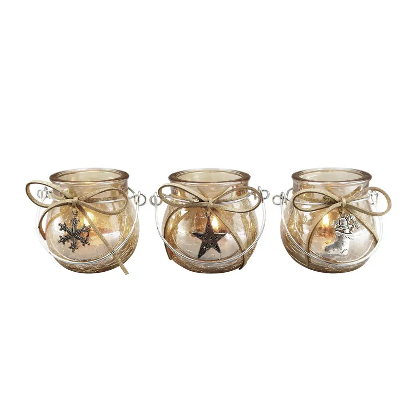 DEAR SANTA - Candelabro deco gold 7 cm surtido