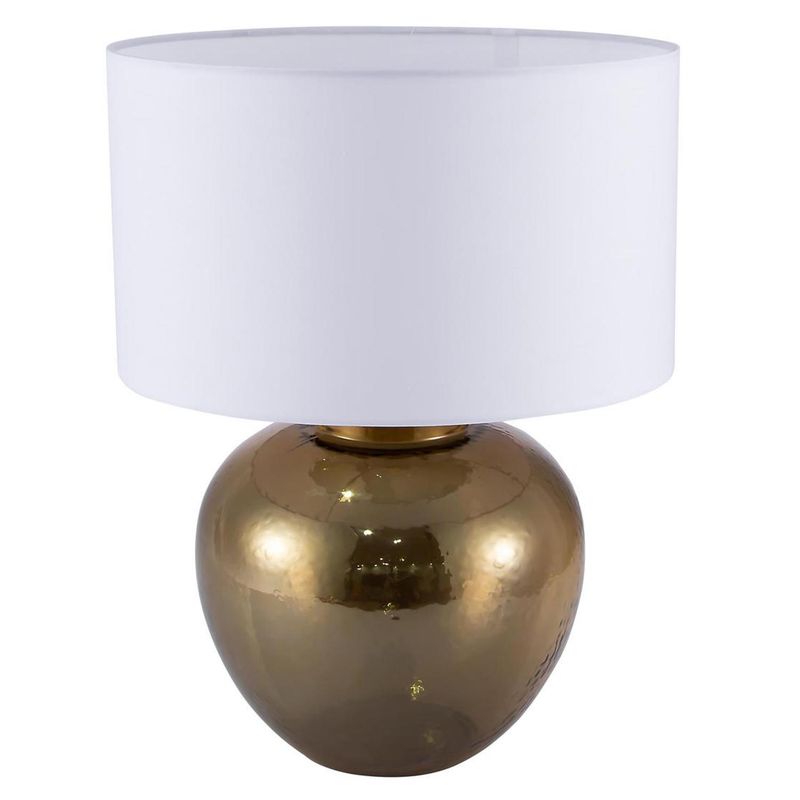 JUST HOME COLLECTION - Lámpara de mesa 1 luz E27 blanca/dorada