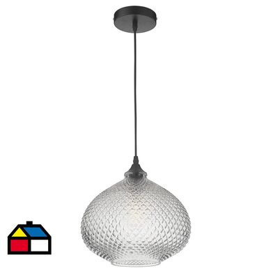 Lmpara colgante 1 luz E27 transparente.