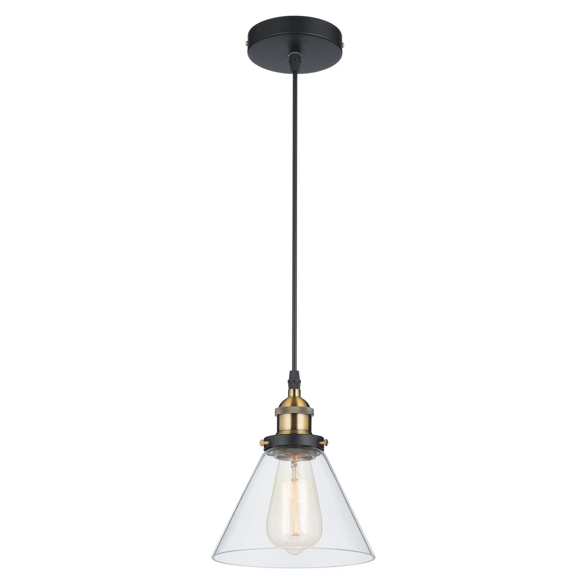 JUST HOME COLLECTION - Lámpara Colgante Cónica Acero Amarillo