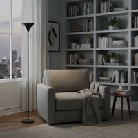 Lámpara de Pie Metal Gris 25x170 cm