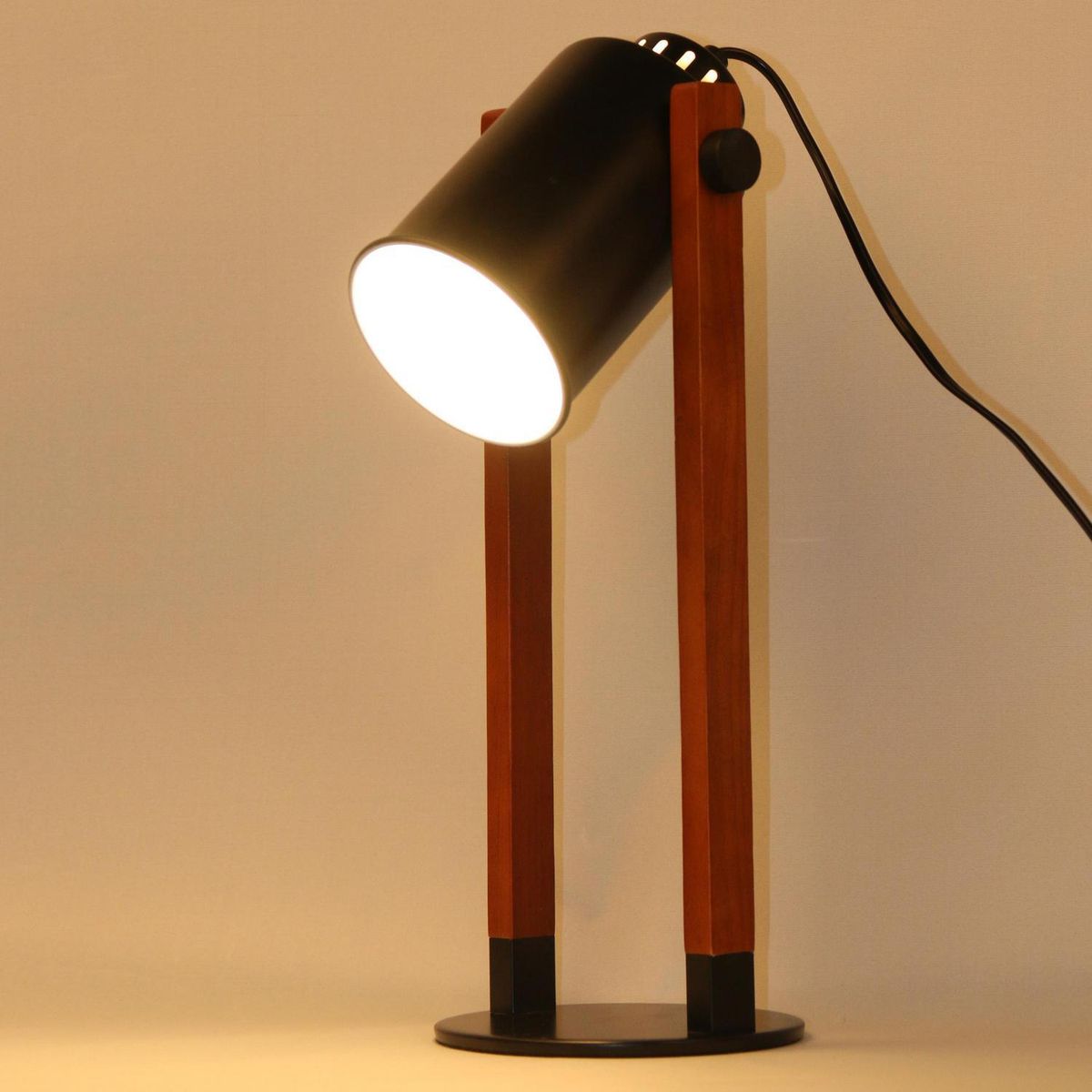 JUST HOME COLLECTION - Lámpara de escritorio 1 luz E27 negro