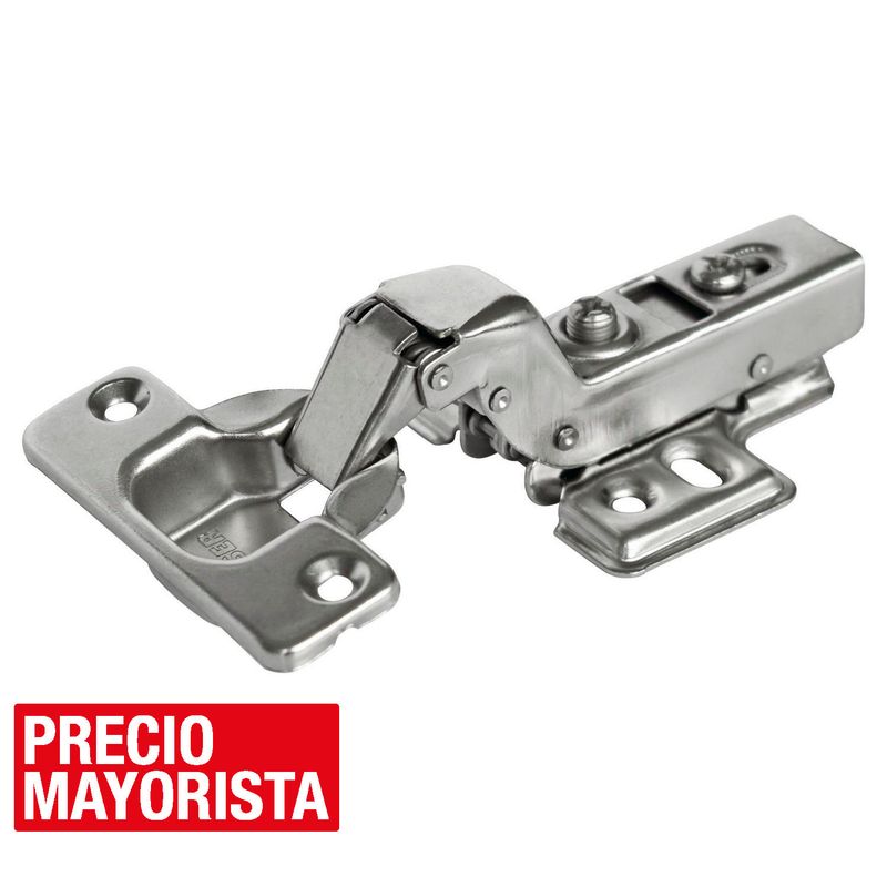 FIXSER - Bisagra reten cierre suave curva 35mm 110° 2 unidades con tornillos