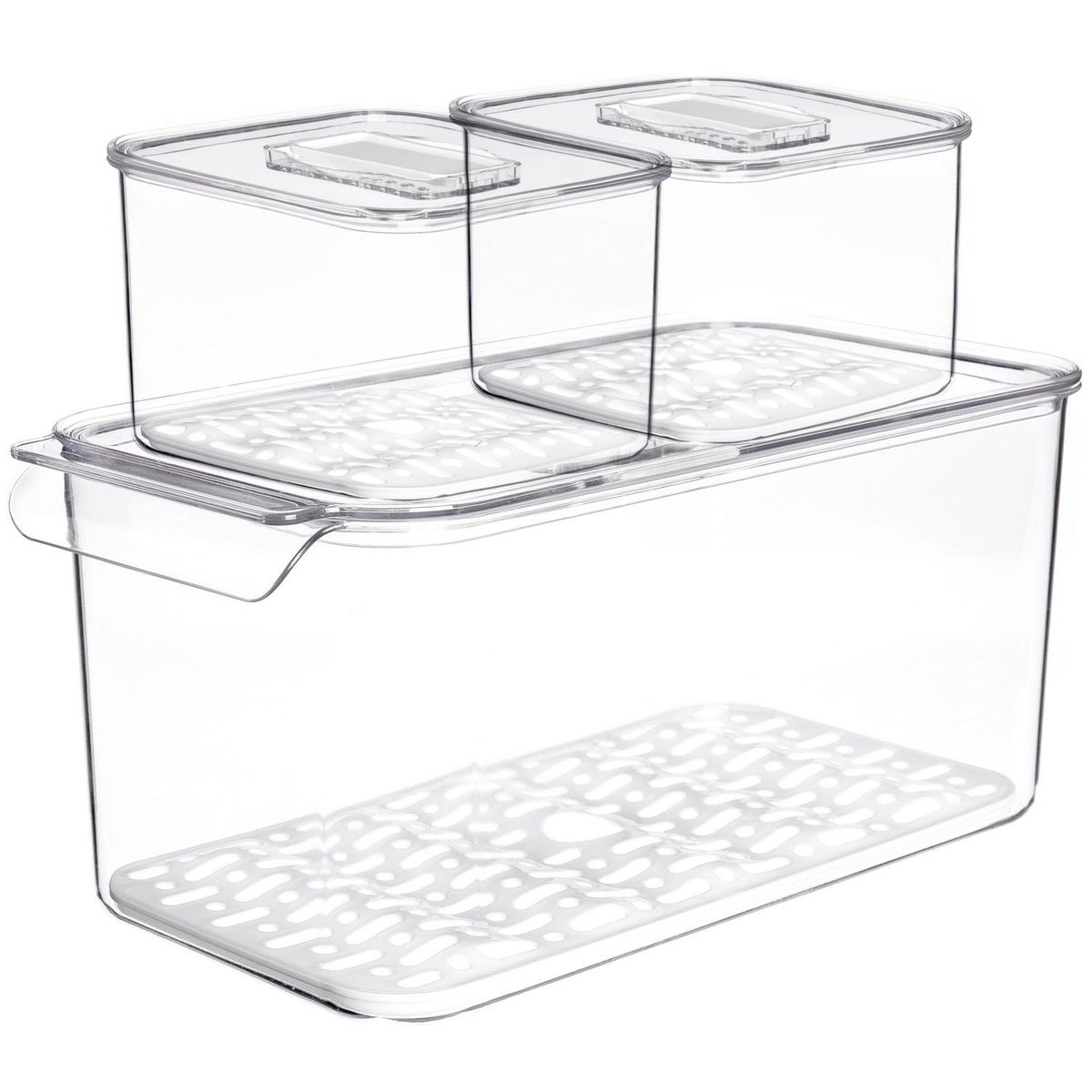 JUST HOME COLLECTION - Set 3 contenedores Transparente