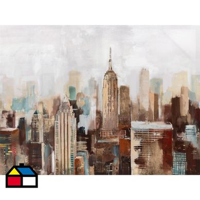 Canvas city gold 80x60 cm.