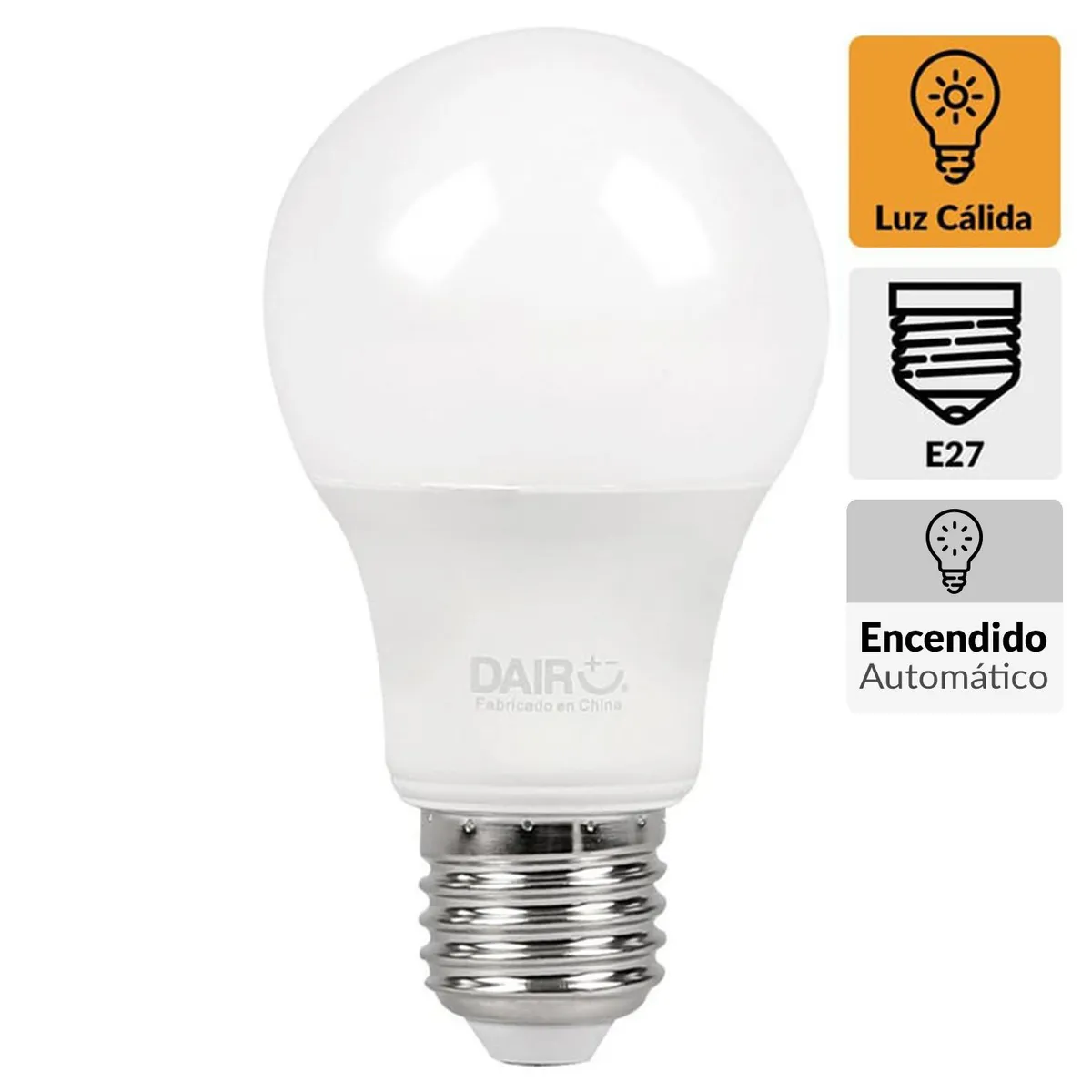 DAIRU - Ampolleta Led Sensor Día 9 W E27 806 lm Luz Cálida