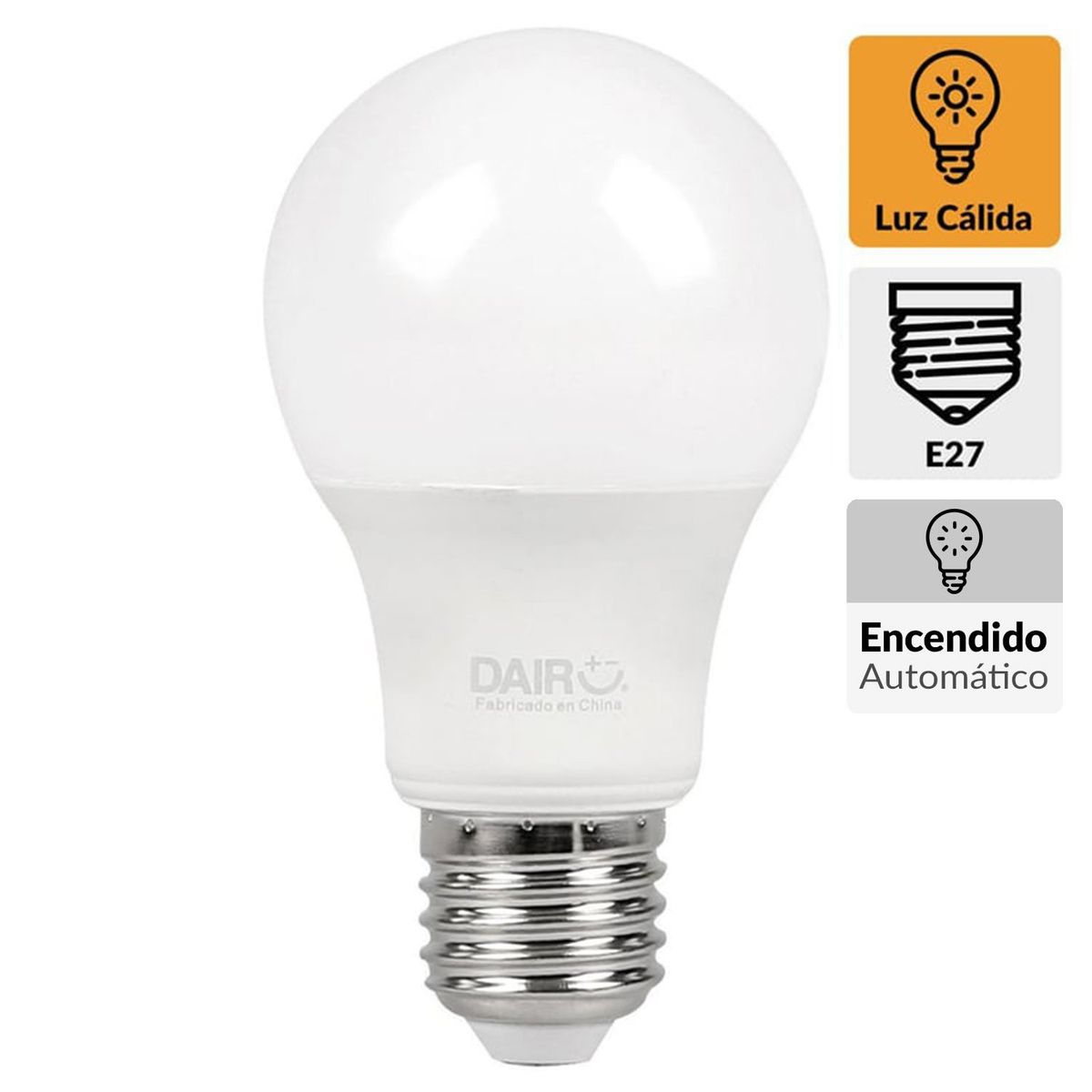 DAIRU - Ampolleta Led Sensor Día 9 W E27 806 lm Luz Cálida