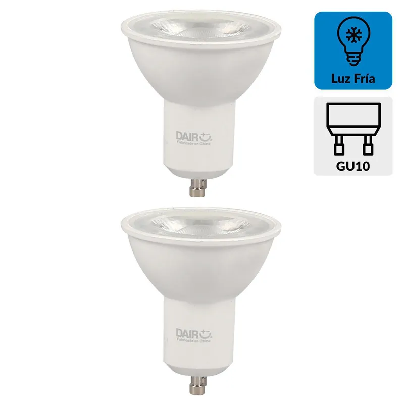DAIRU - Pack 2 Ampolletas Led 35 W GU10 400 lm Luz Fría