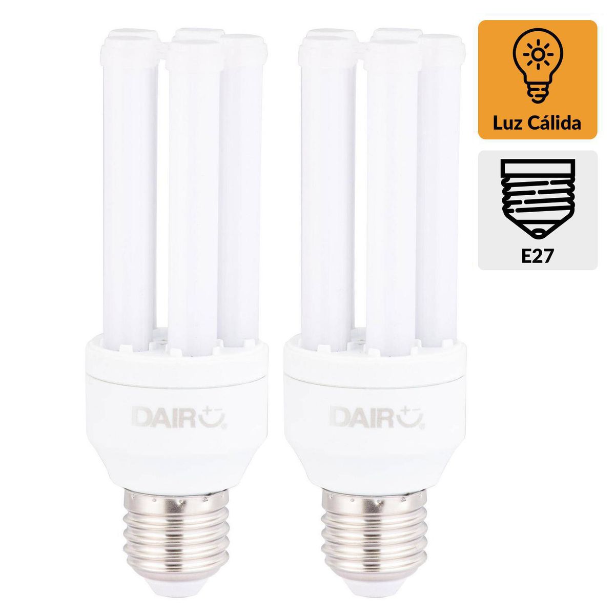 DAIRU - Pack 2 Ampolletas Led 13.5 W E27 1000 lm Luz Cálida